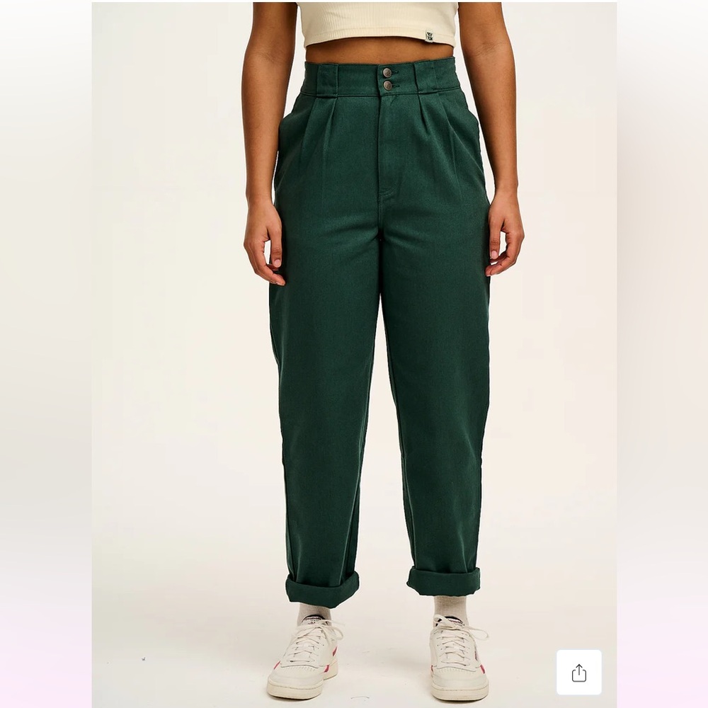 Addison Cotton Jeans in Posy Green - Picture 2 of 8